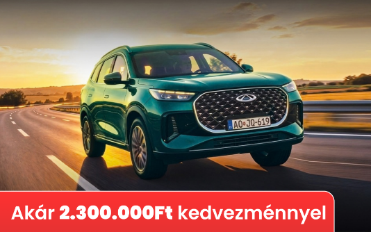 Chery Tiggo 8 - akár 2.300.000 Ft kedvezménnyel